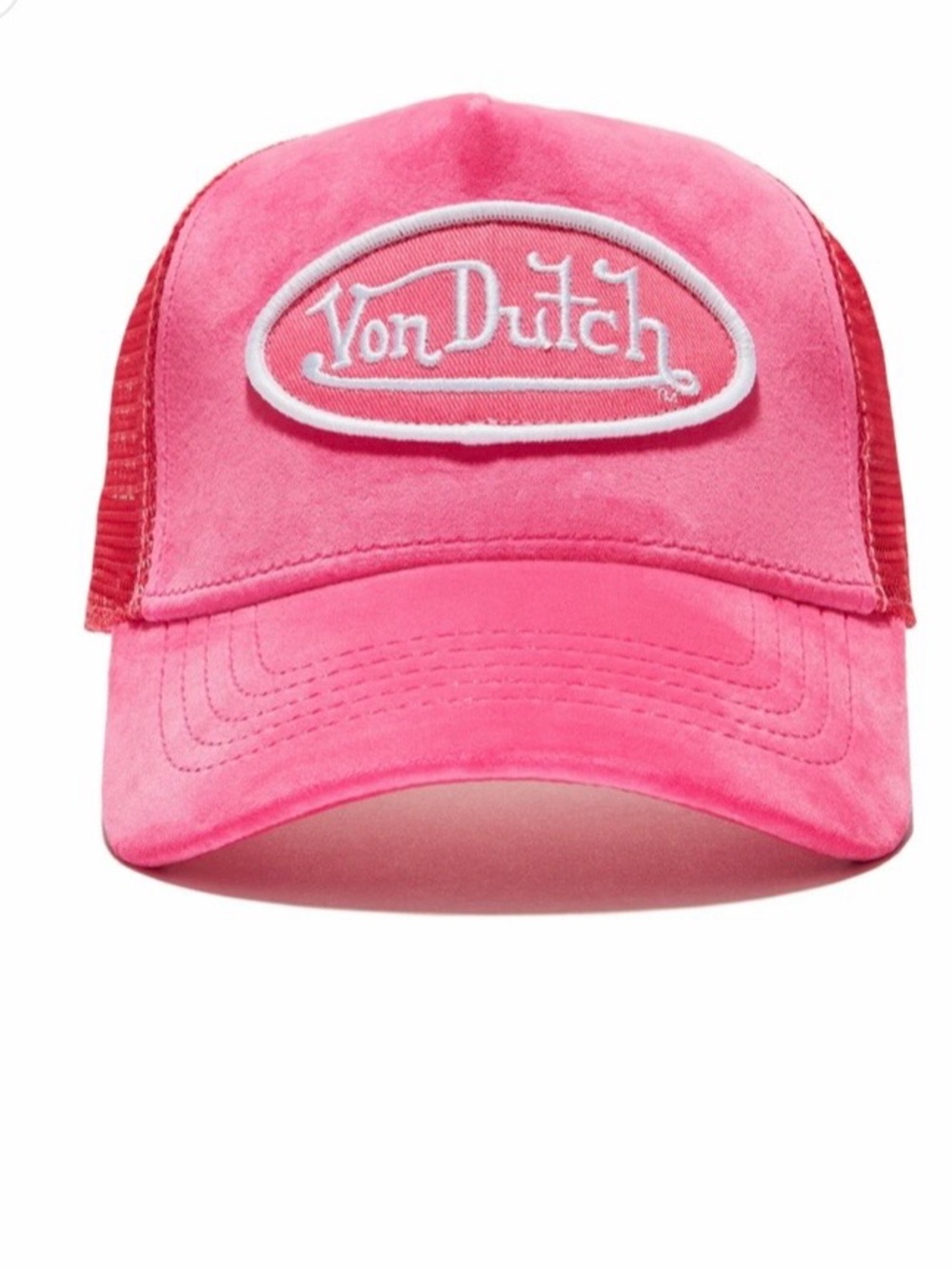 Von Dutch Bright Pink Logo Trucker Hat